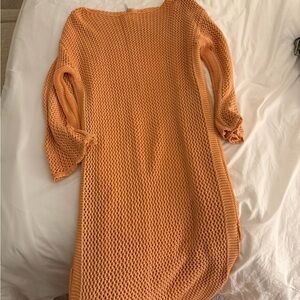 YFB Orange Crochet Maxi Dress and Slip